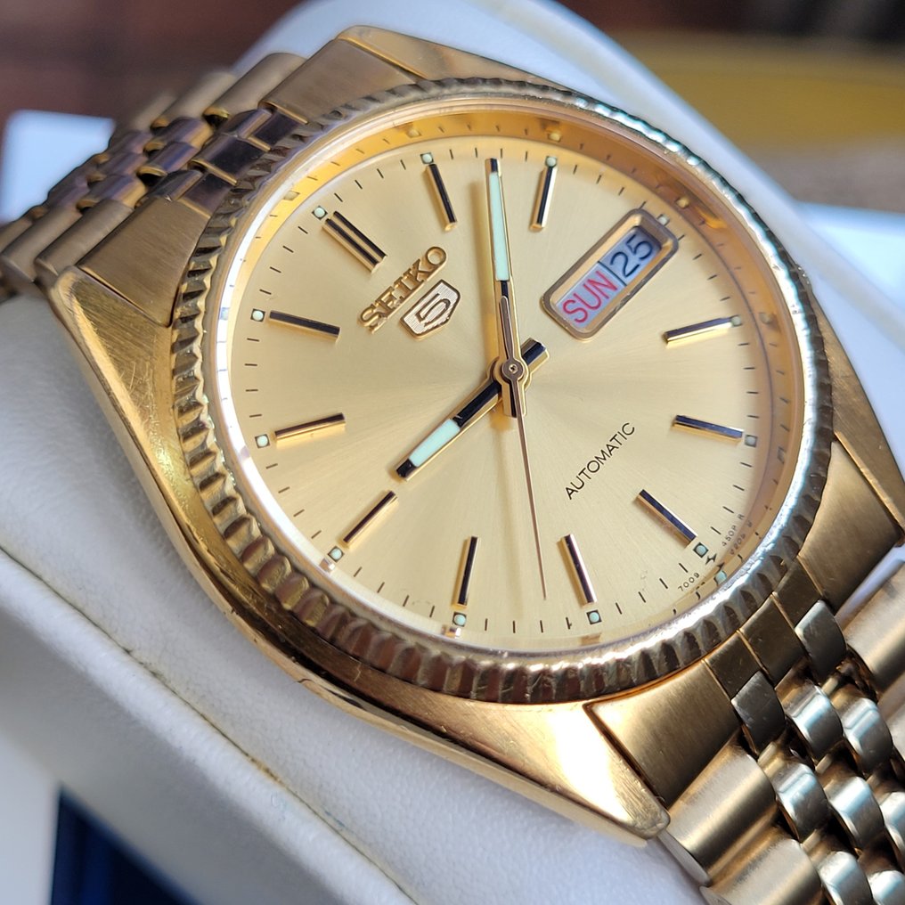 Seiko Fluted Bezel Automatic Watch No Reserve Price Men 1990