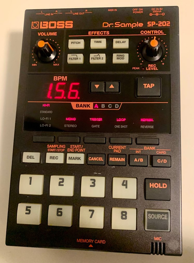 Boss Dr. Sample SP 202 Sampler including 2 MB Memorycard Drum