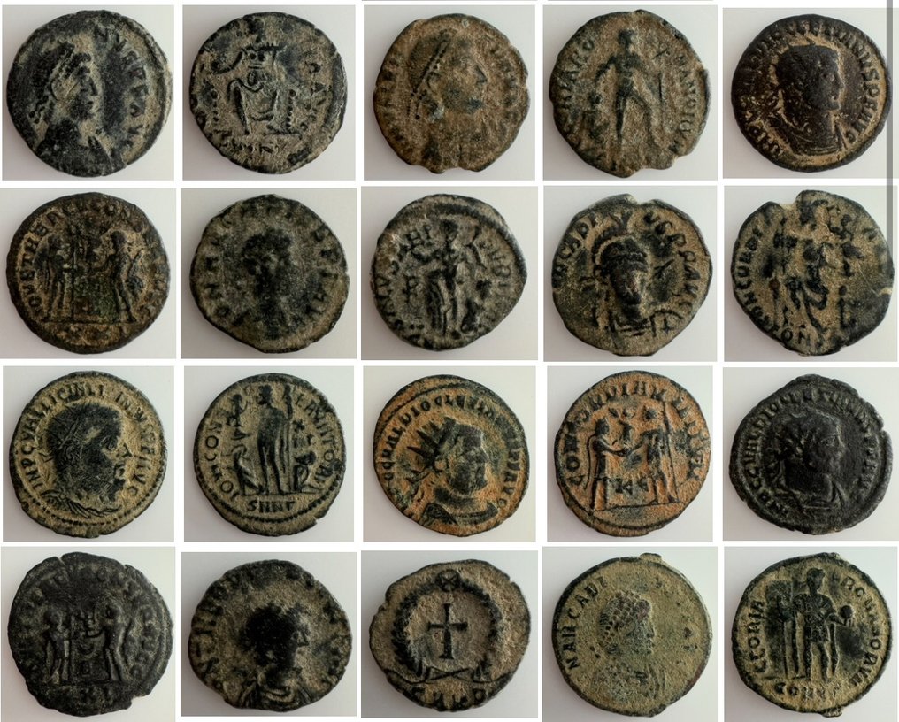 Groep van 10 Romeinse keizerlijke bronzen munten. Catawiki