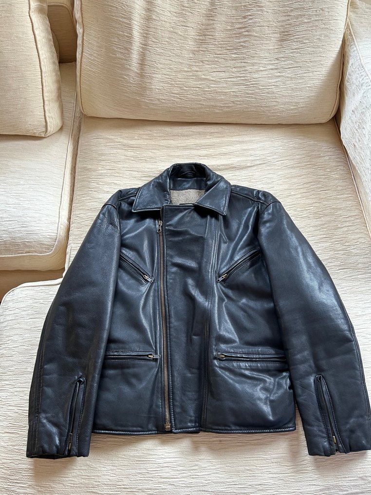 Vintage armani leather jacket on sale