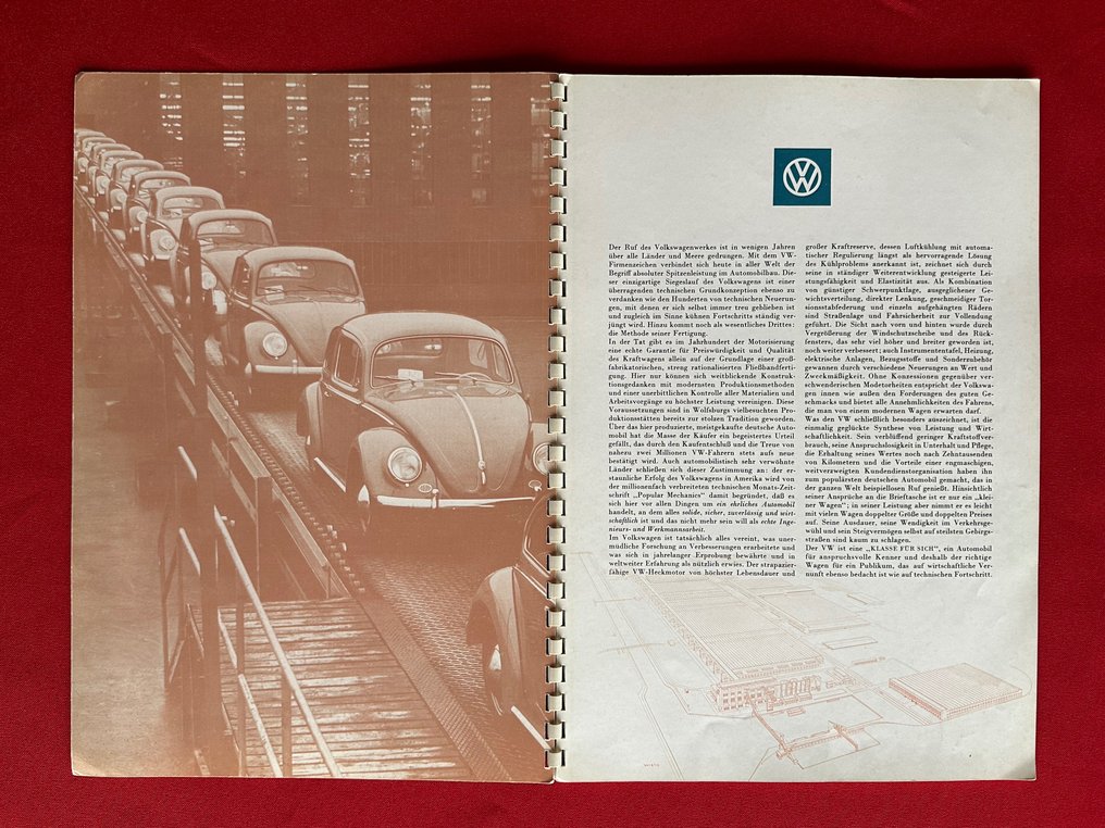 Brochure Volkswagen Käfer Beetle Ringbound catalogue 1957