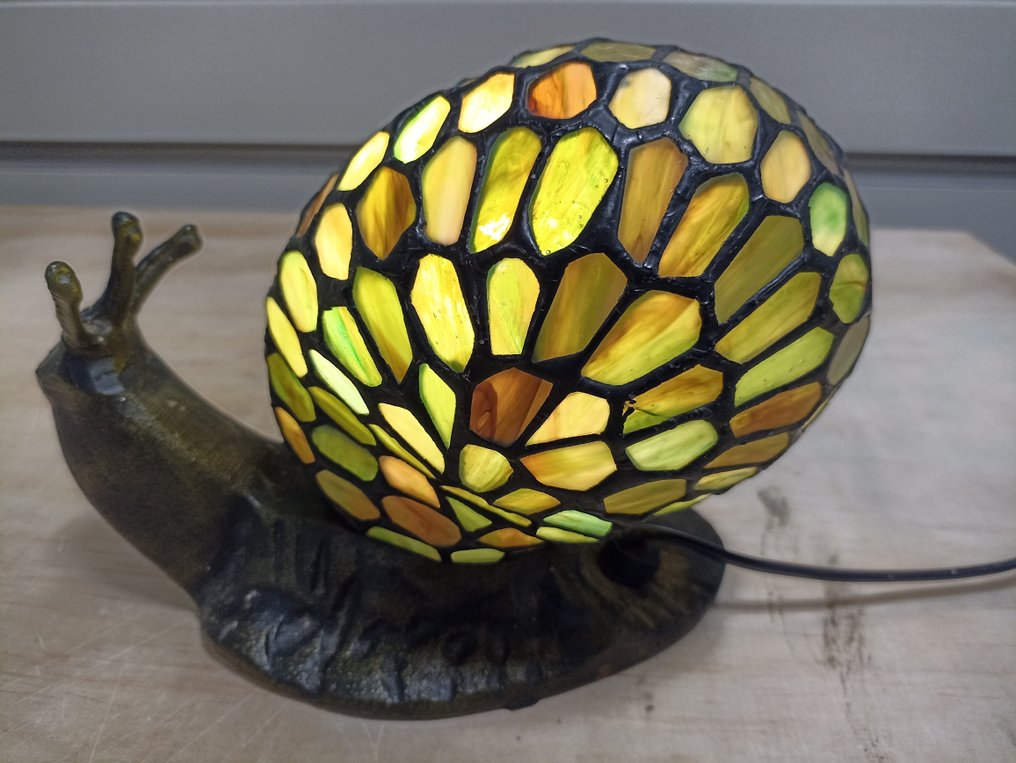 Stained glass snail shop lamp