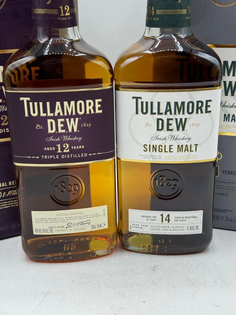 Tullamore Dew - 12 yo & 14 yo - 700ml - 2 bottles - Catawiki