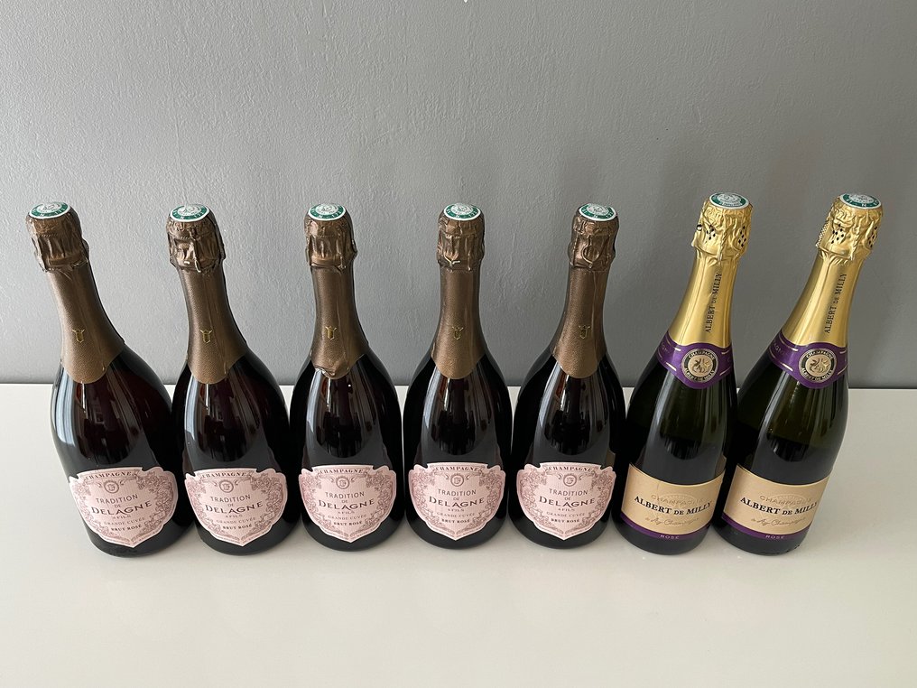 Tradition de Delagne & Fils Grande Cuvée Rosé x5 & Albert de Milly Rosé