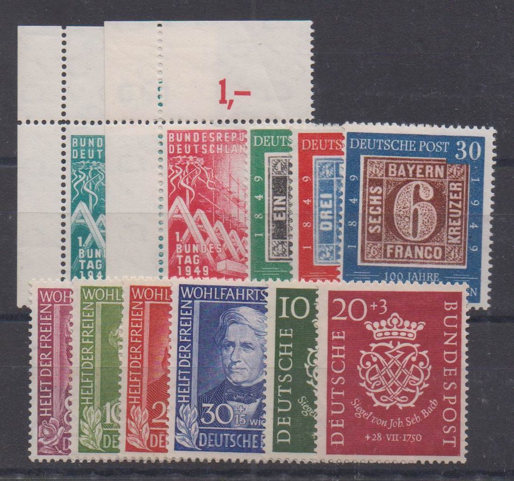 Deutschland, Bundesrepublik 1949/1950 Jahrgänge komplett ohne UPU